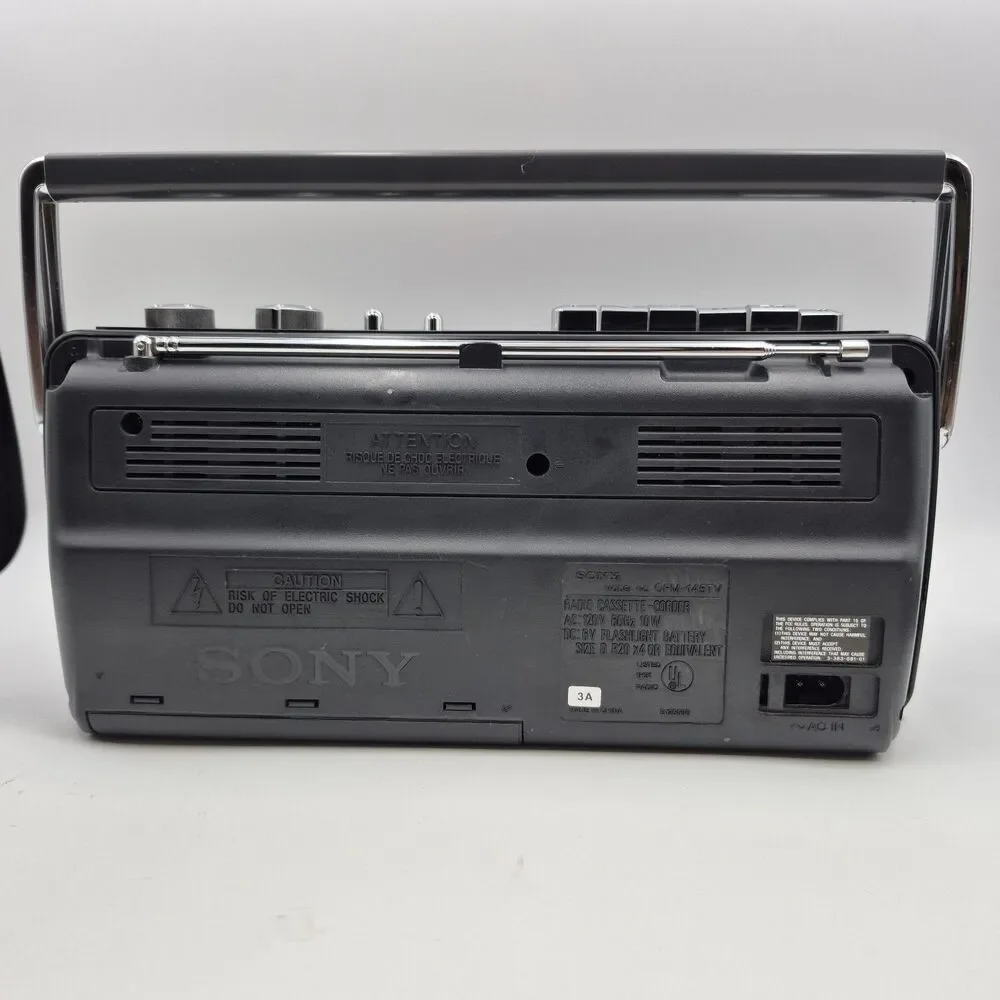 SONY CFM-145TV AM/FM Radio, Cassette Player, TV Band, Works!